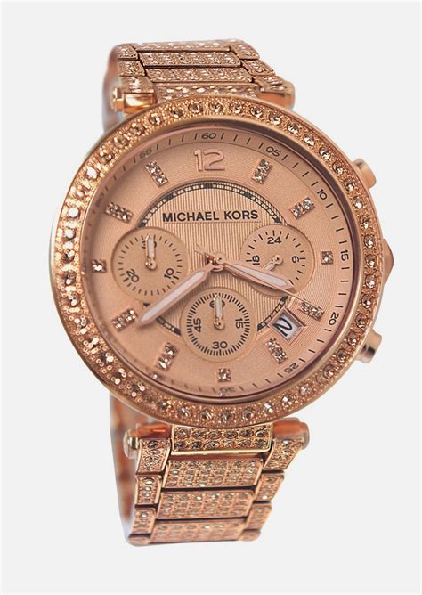 mk watches rose gold for women